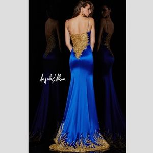 Angela & Alison Royal Blue Prom Dress Size 4